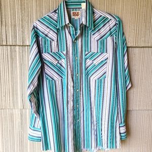 Vintage Ely Cattleman pearlsnap western shirt 1980's